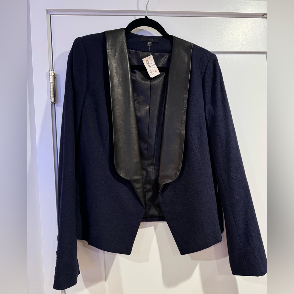 Joe’s Jeans cropped blazer with leather trim slide L